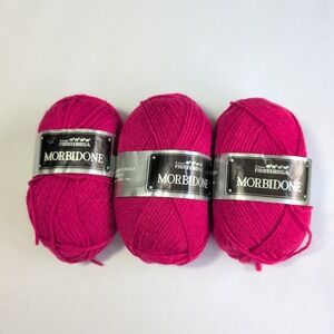 Lane Monterosa Morbidone Yarn Magenta Pink Shade 631 Virgin Wool Blend 3 Skeins